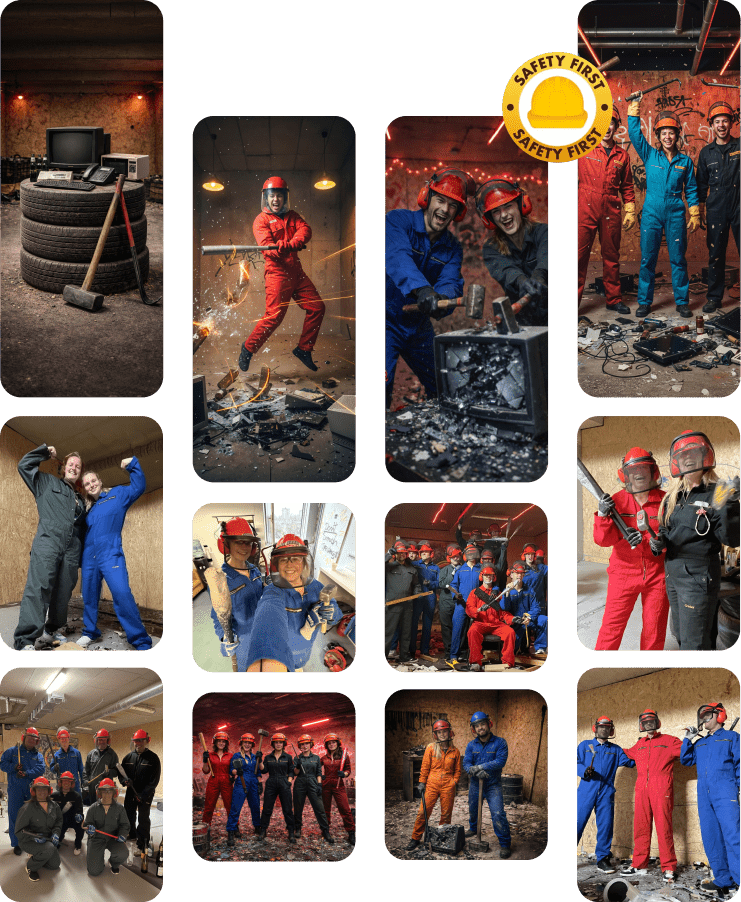 Protective safety gear for The Rage Room Genk, mobile view